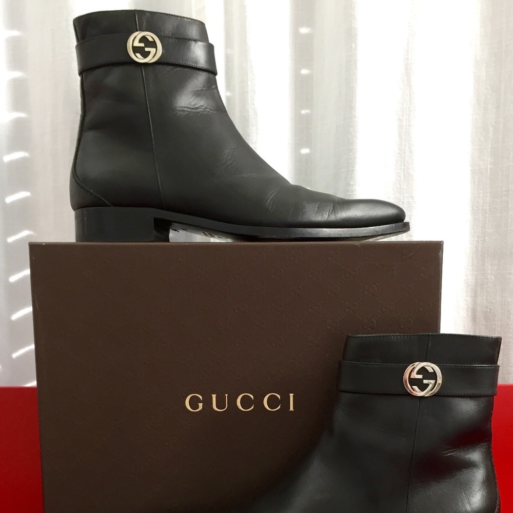 Gucci Leather Boots Men's Gucci size 10 in Excellent Condition